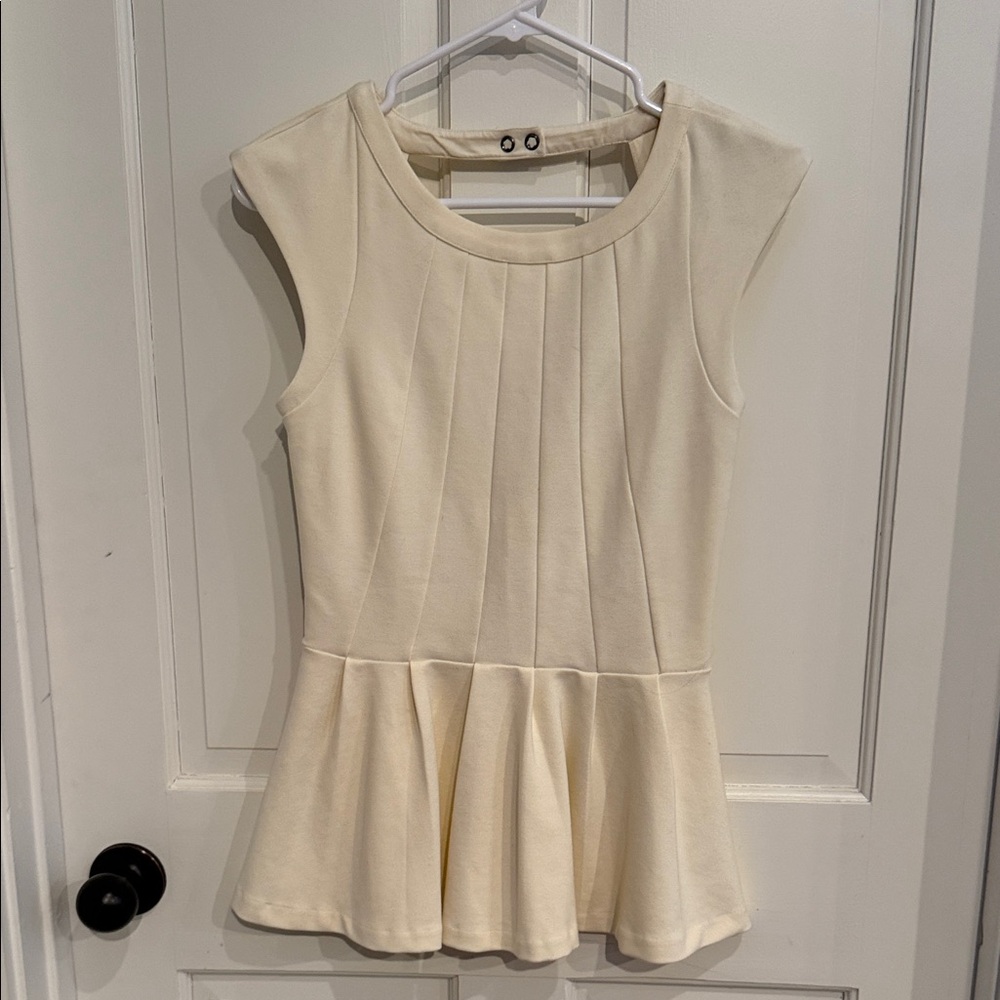 H&M Ivory backless Peplum Top